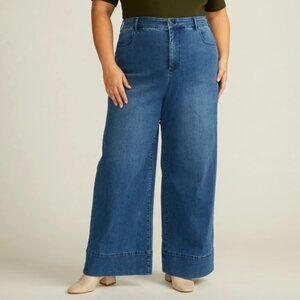 Universal Standard Carrie High Rise Wide Leg Jeans - True Blue - 14 / True Blue